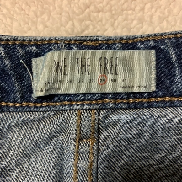 Free People Zip Up Mini Jean Skirt Distressed Raw Hem Denim - Picture 6 of 11